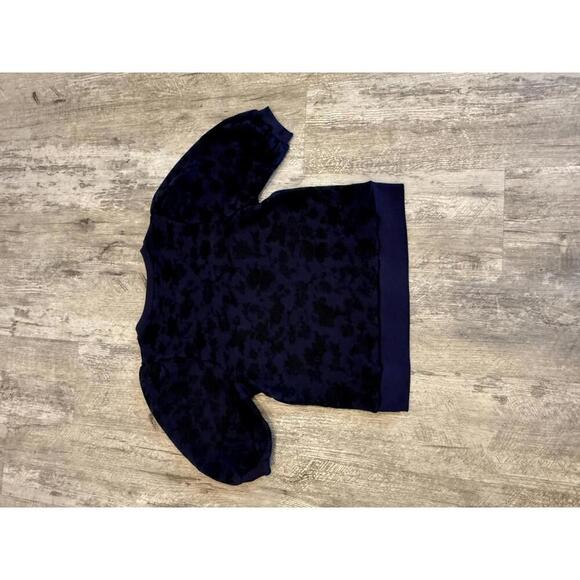 Goldie Rococo Floral Puff Sleeve Blue Sweatshirt NWOT - Picture 4 of 8